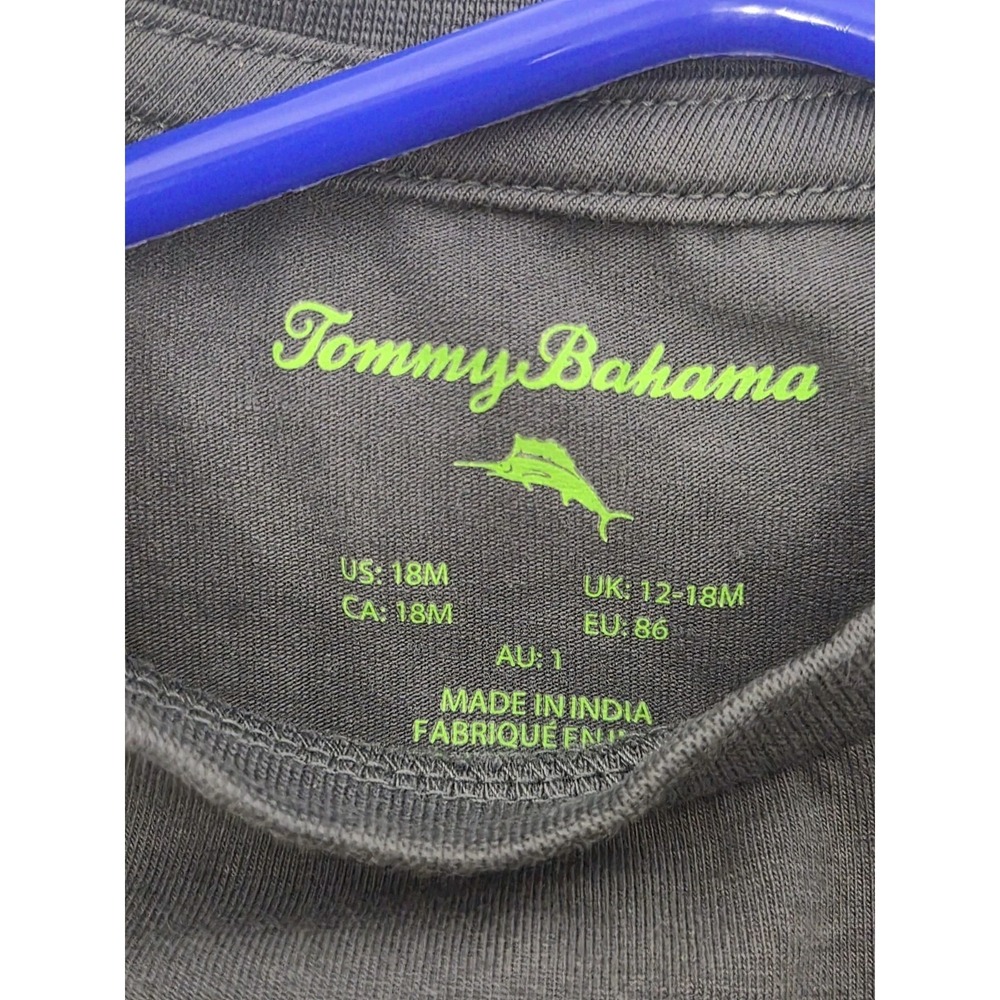 Tommy Bahama‎ Boys Dinosaur Skakeboard Short Sleeve T-Shirt Size 18m Gray - Picture 2 of 5